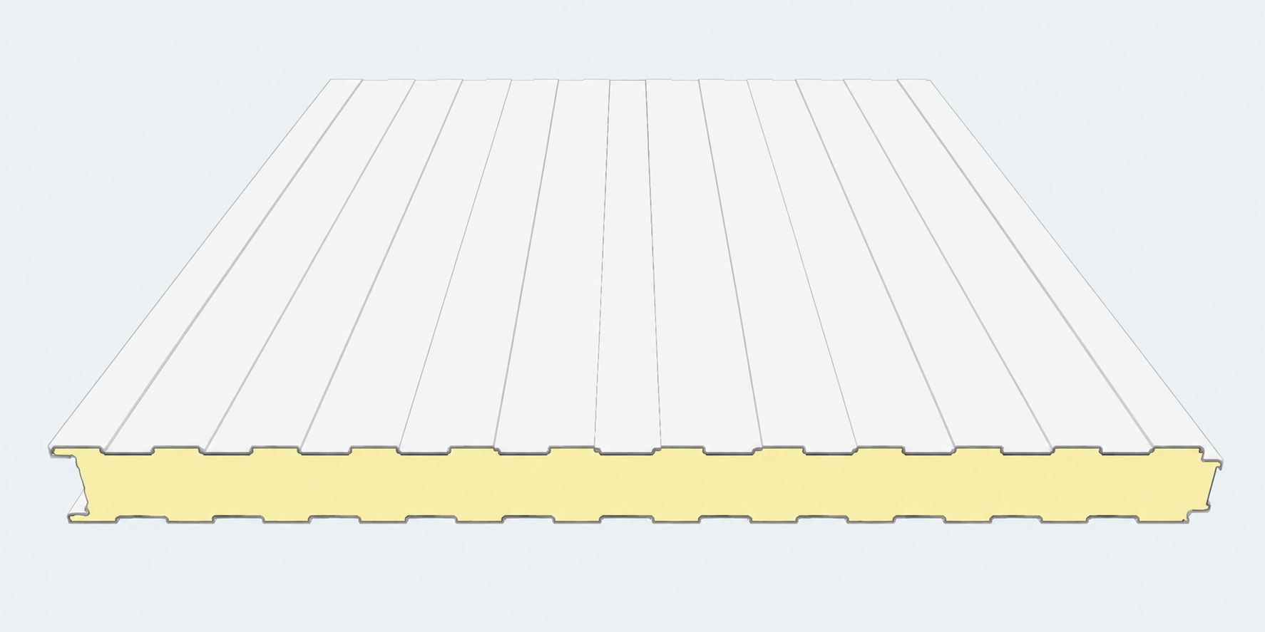 Panneaux sandwich mousse PIR mur VB 2e choix 100mm RAL 9010