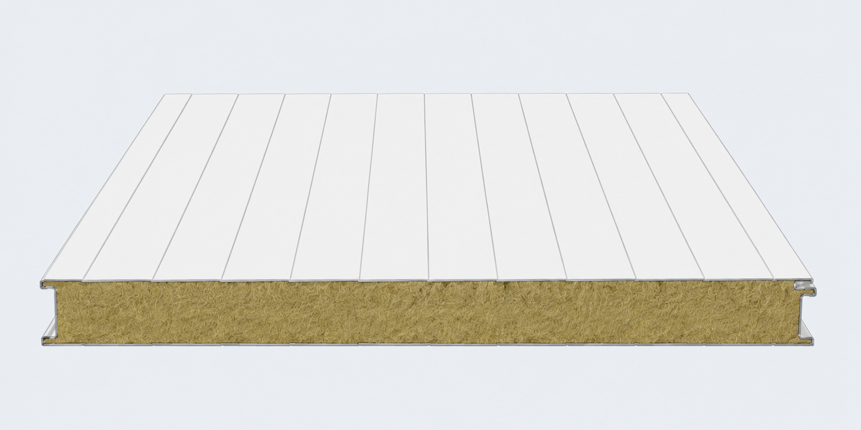 Panneaux sandwich laine de roche mur 80mm - Protection feu EI30 LW-175